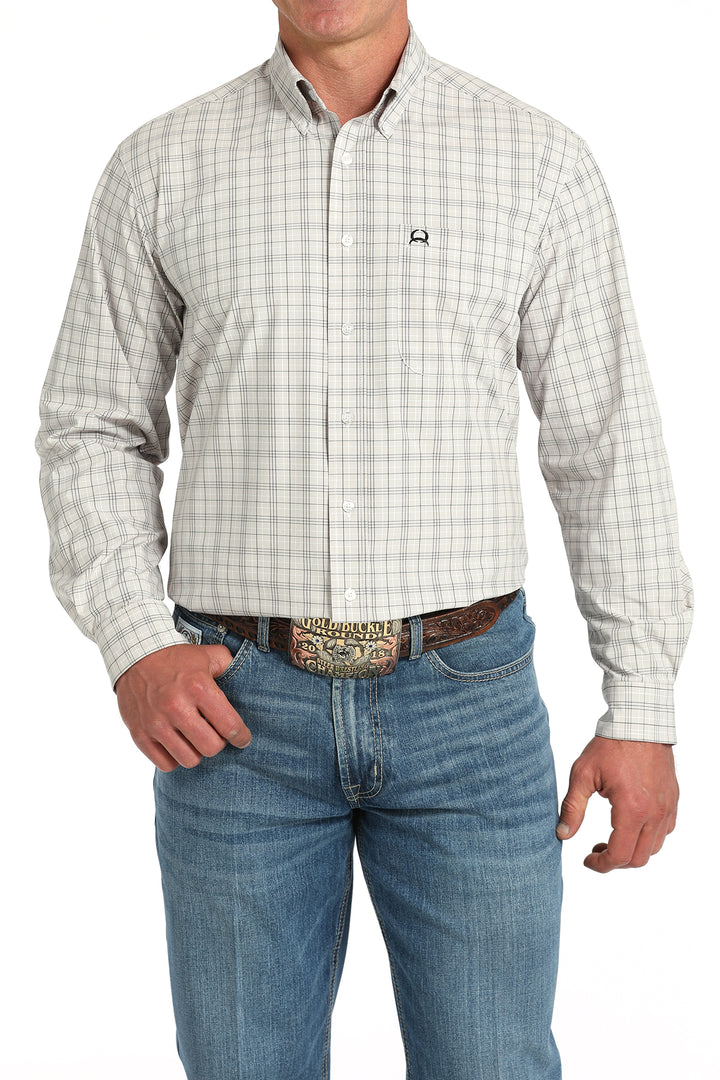 Cinch Mens White Long Sleeve Shirt