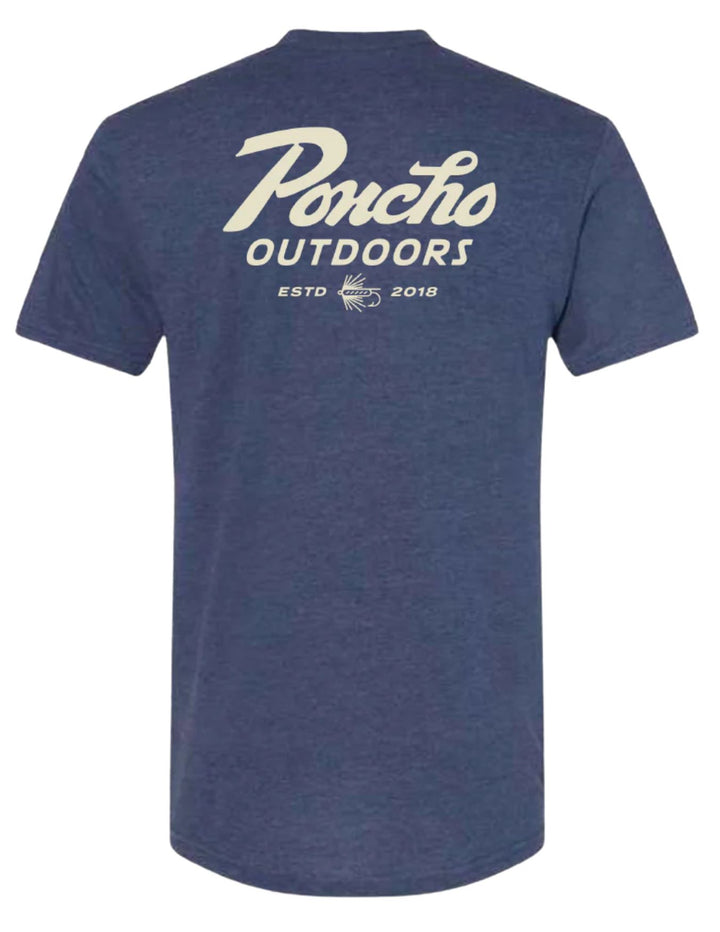 Poncho Mens Navy Bass Logo T-Shirt