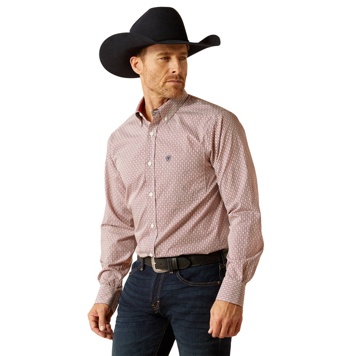 Ariat Mens Red Wrinkle Free Iven Fitted Shirt