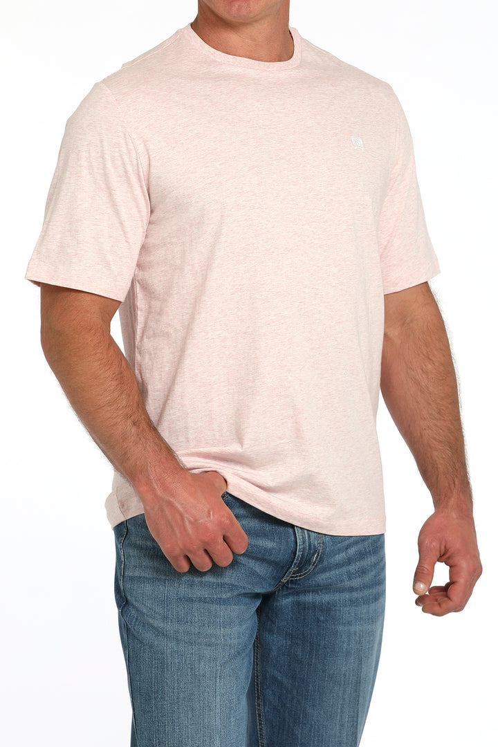 Cinch Mens Pink Solid Logo T-Shirt