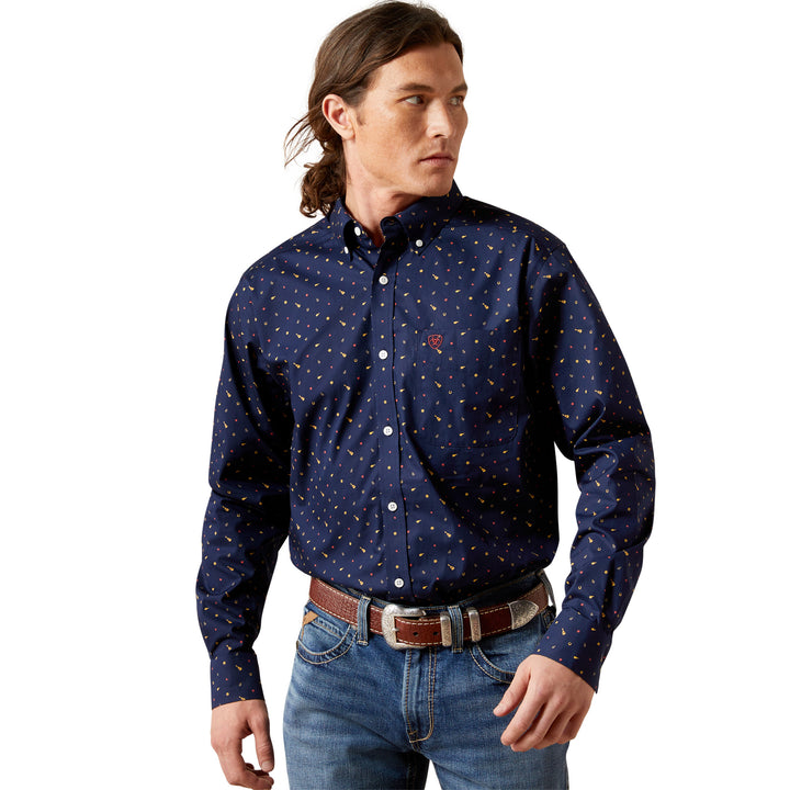 Ariat Mens Wrinkle Free Beaux Fitted Shirt