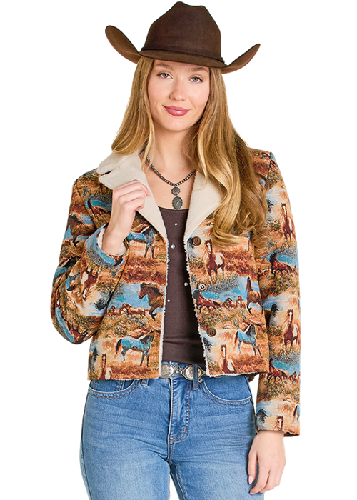 Panhandle Womens Sherpa Lined Horse Jacket