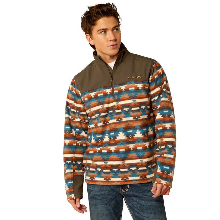 Ariat Mens Turquoise Serape Quarter Zip Sweater