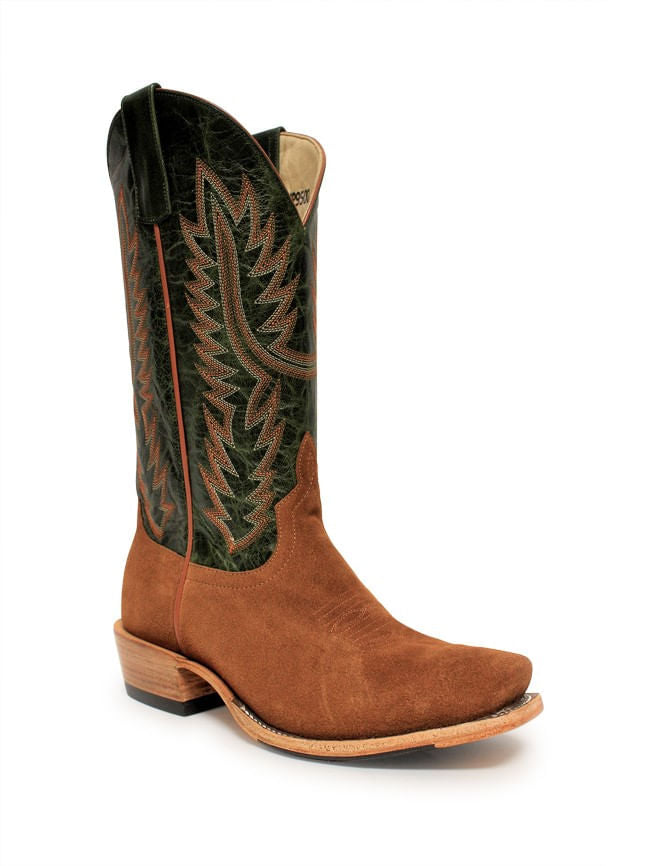 Horse Power Mens Top Hand Camel Suede Cutter Toe Cowboy Boots