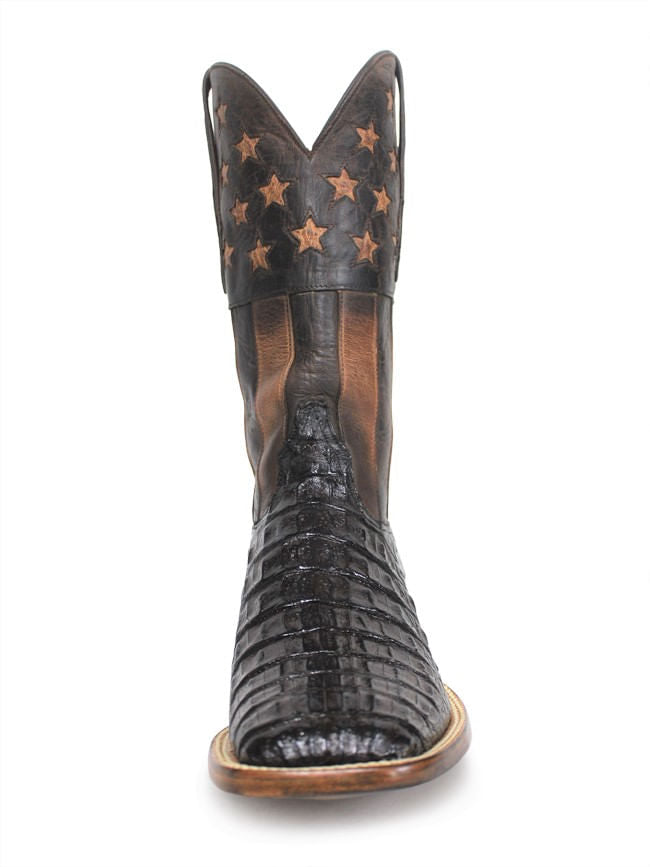 Black Jack All American Chocolate Hornback Caiman Boots Texas Boot Company