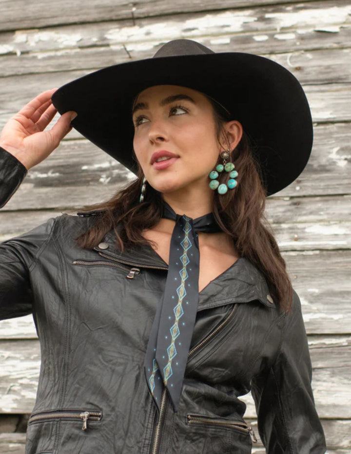 Fringe Scarves Womens Black Hold Your Horses Twilly