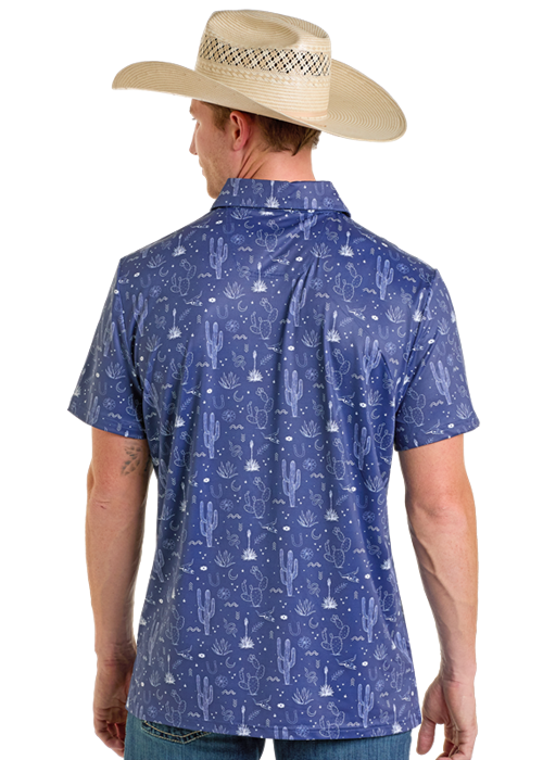 Panhandle Mens Navy Cactus Polo