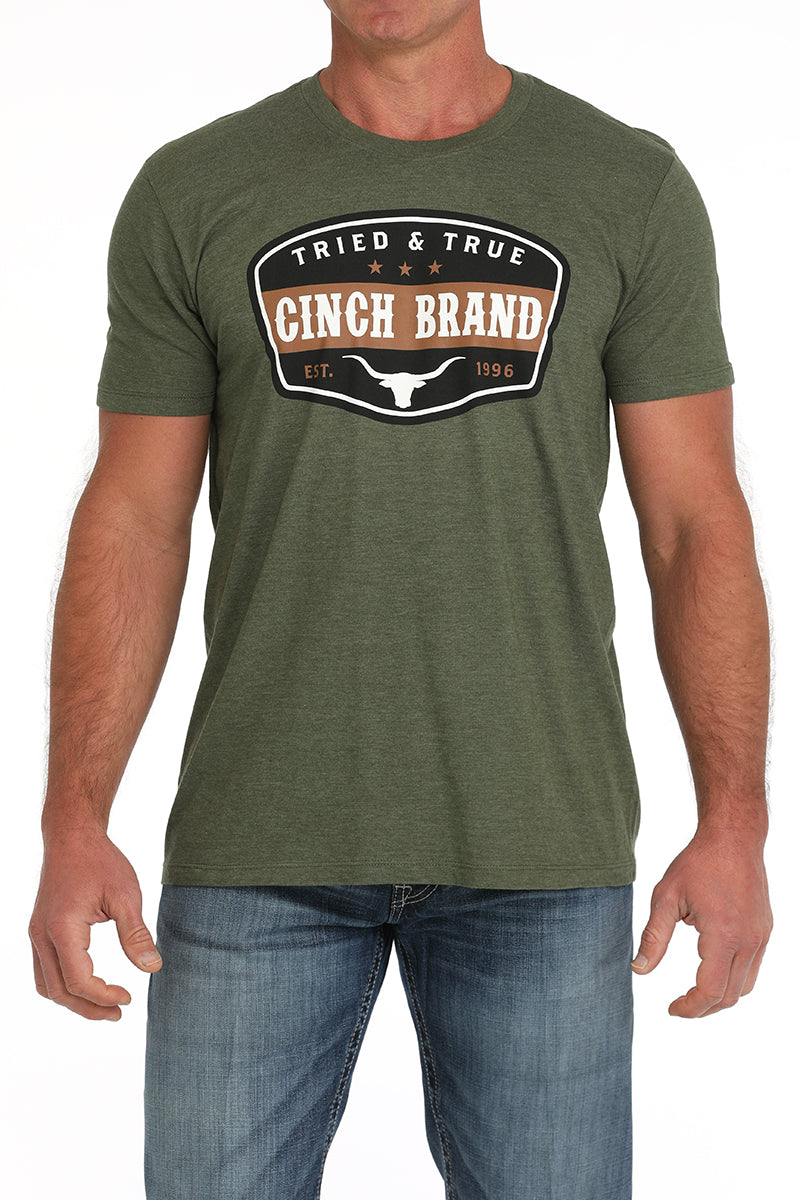 Cinch Mens Green Short Sleeve Shirt