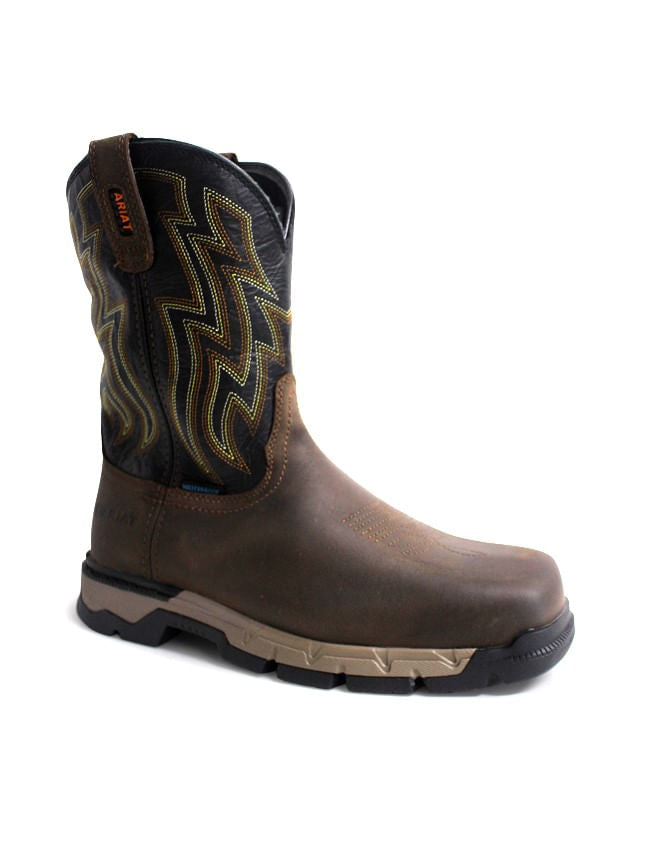 Mens Ariat Rebar Flex H2O Dark Brown Soft Toe Boots