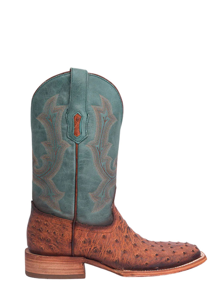 Corral Mens Cognac Full Quill Ostrich Square Toe Boots