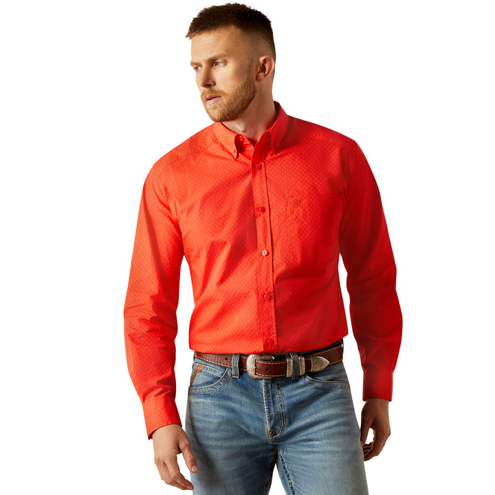 Ariat Mens Red Waylen Long Sleeve Shirt