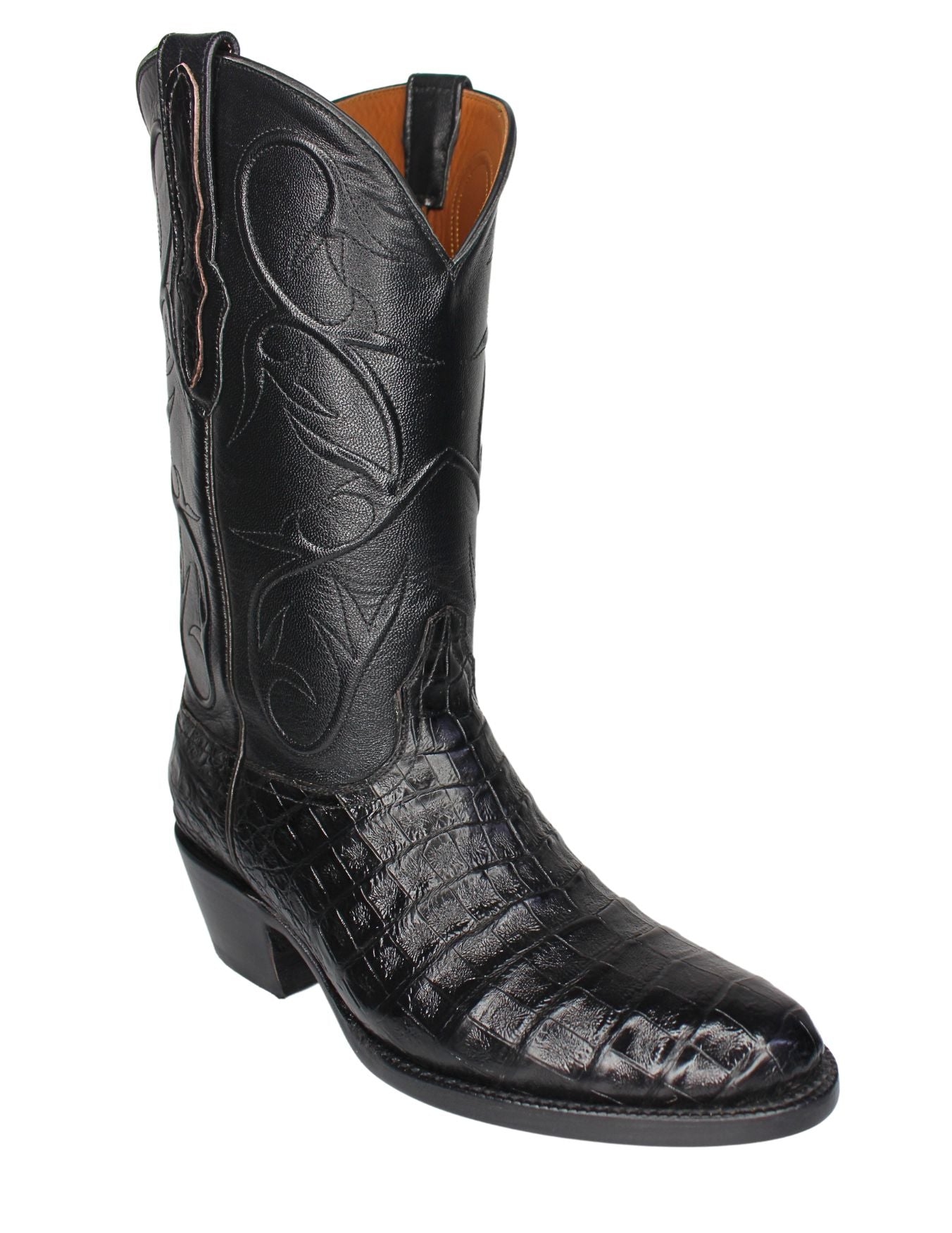 Black Jack Mens Black Caiman Belly Boots Texas Boot Company