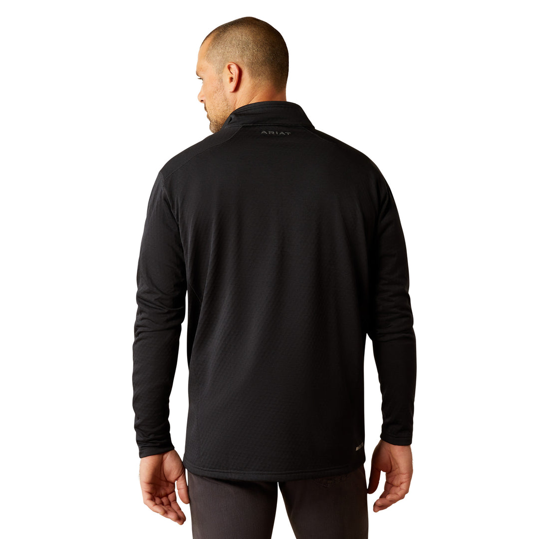 Ariat Mens Black Hex Fleece 1/2 Zip Baselayer