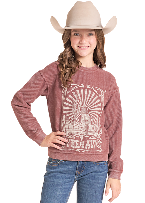 Panhandle Girls Burgundy Graphic Pullover
