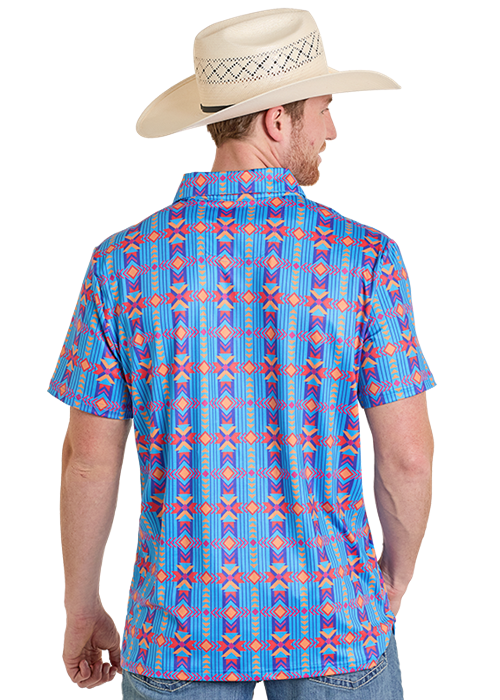 Panhandle Mens Aztec Printed Polo