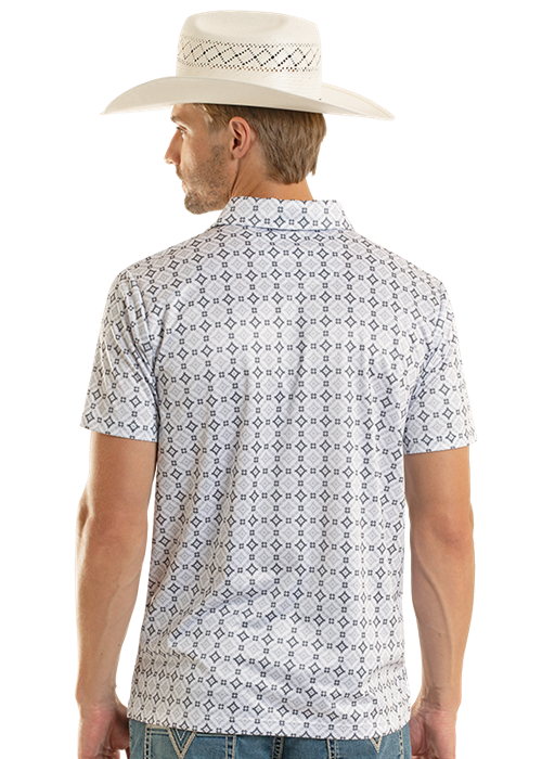 Panhandle Mens White Medallion Polo