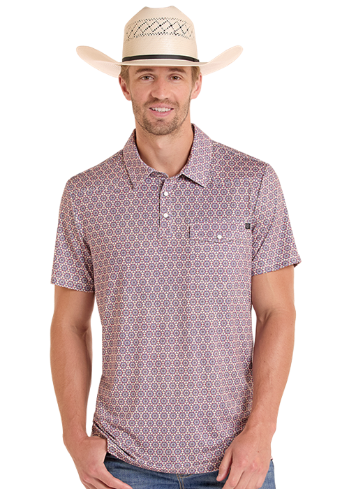 Panhandle Mens Natural Medallion Polo