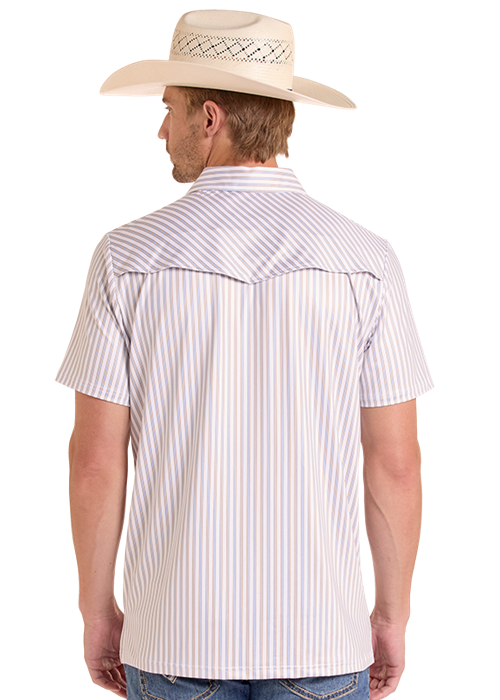 Panhandle Mens White Stripe Polo