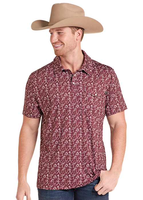 Panhandle Mens College Maroon Gameday Polo