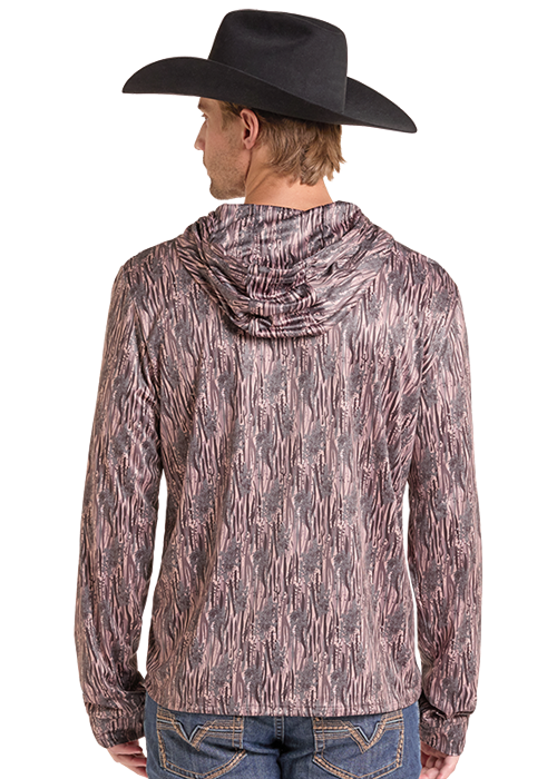 Panhandle Mens Koe Taupe Printed Pullover