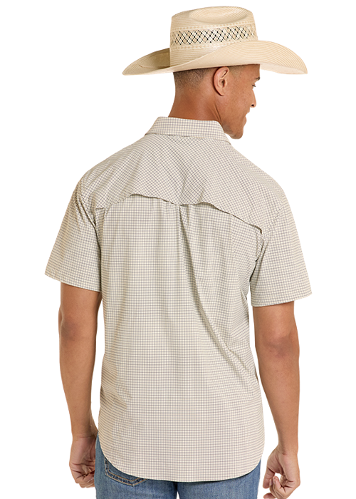 Panhandle Mens Dark Brown Tek Short Sleeve Shirt