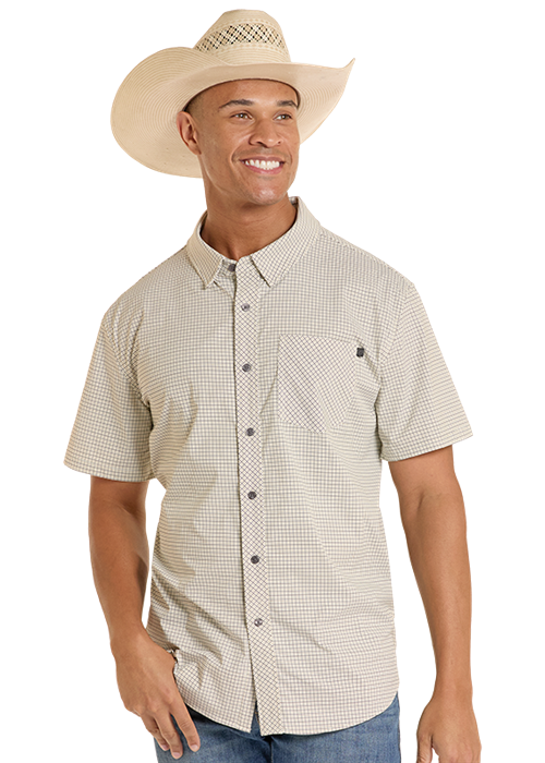 Panhandle Mens Dark Brown Tek Short Sleeve Shirt