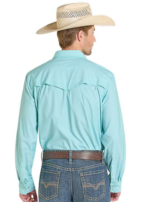 Panhandle Mens Tek Turquoise Long Sleeve Shirt