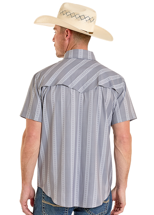 Panhandle Mens Tek Grey Printed Short Sleeve Shirt