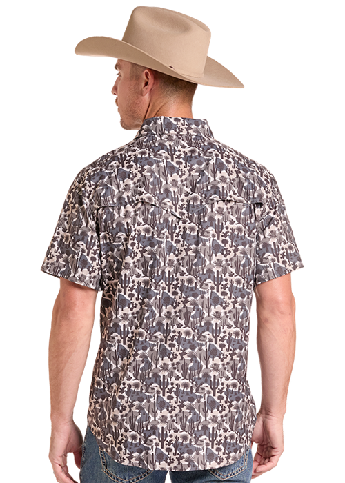 Panhandle Mens Tan Tek Camo Short Sleeve Shirt