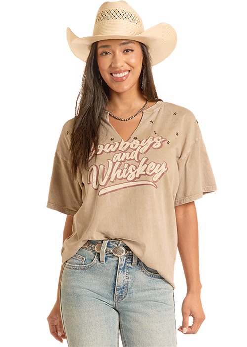 Panhandle Womens Olive Graphic Tee