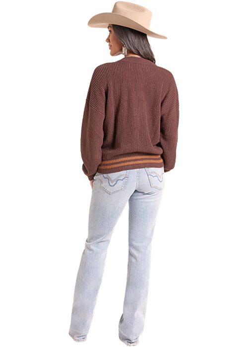 Panhandle Womens Java Howdy Cowboys Sweater