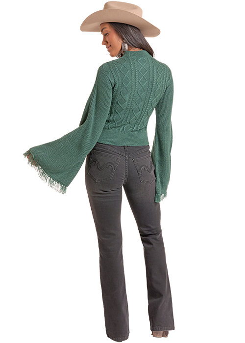 Panhandle Womens Jade Flare Sleeve Sweater