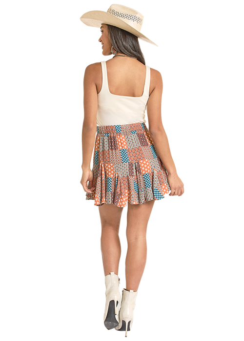 Panhandle Womens Rust Patch Mini Skirt