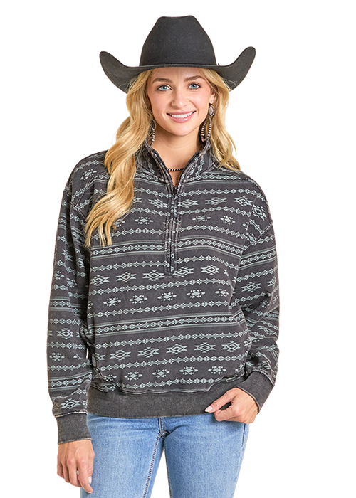 Panhandle Womens Aztec Black Pullover