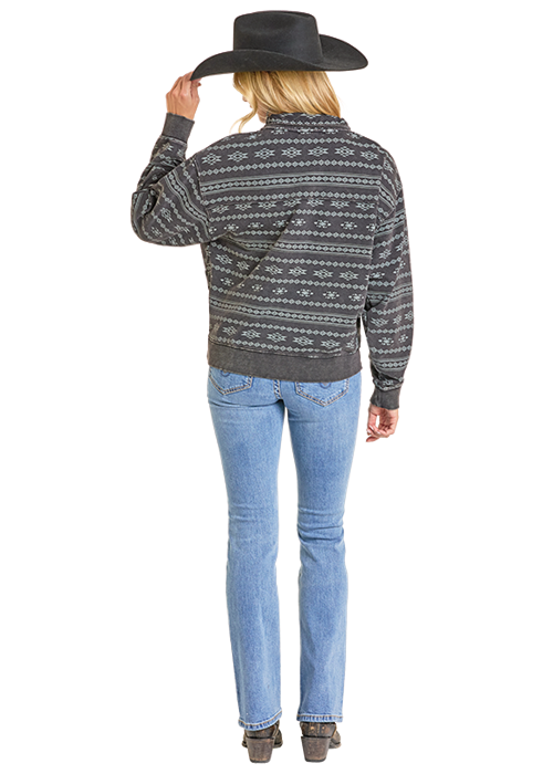 Panhandle Womens Aztec Black Pullover