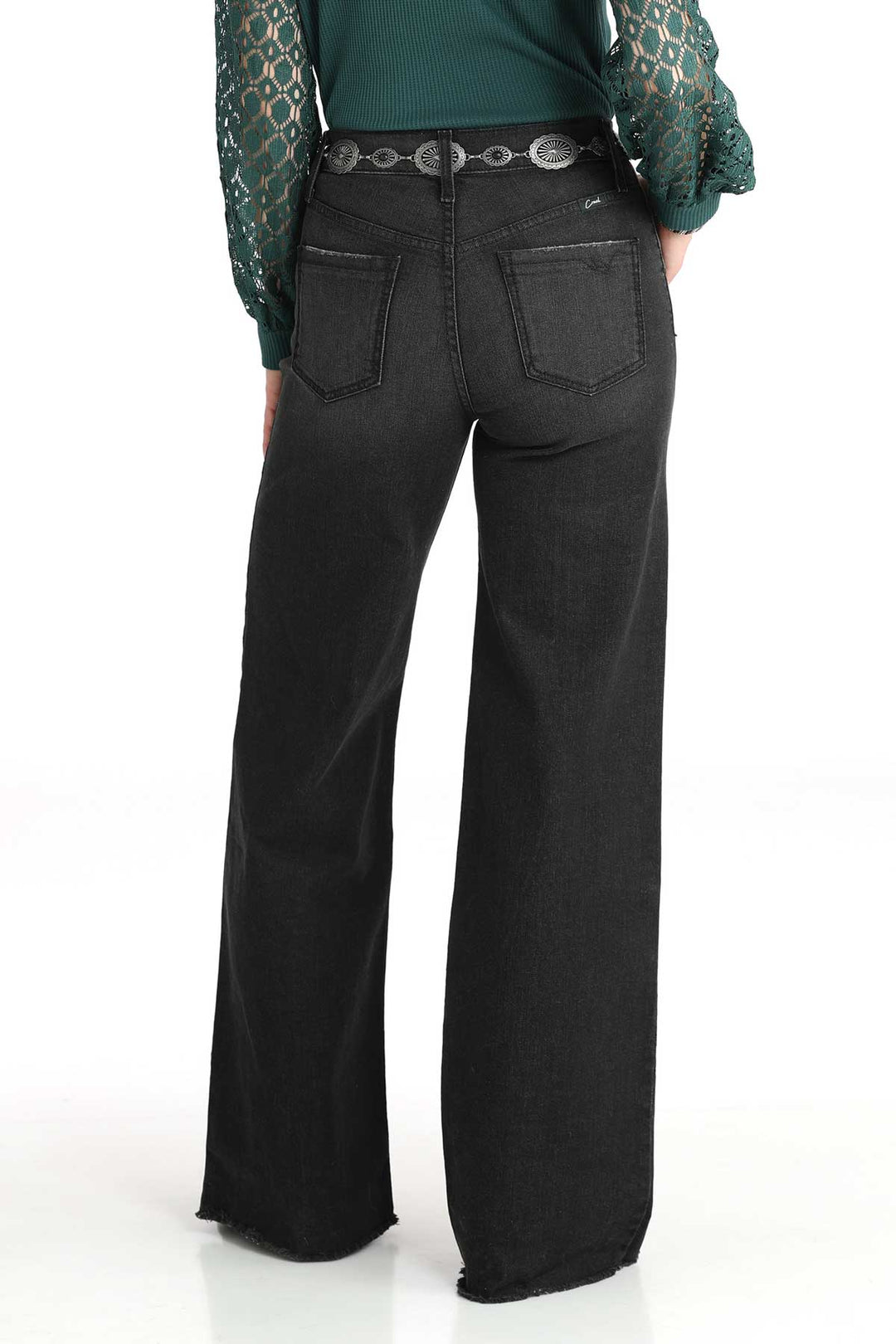Cinch Womens Skykar Wide Leg Black Jeans