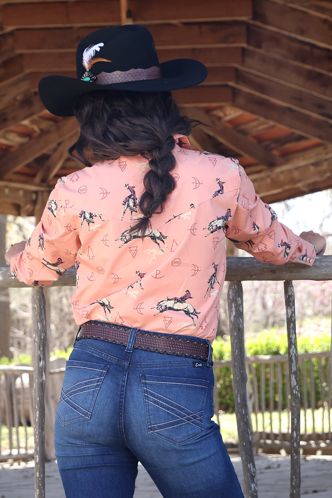 Cinch Womens Bucking Bronco Long Sleeve Shirt