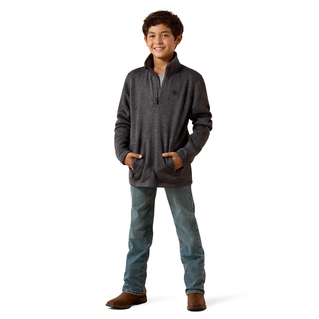 Ariat Boys Grey 1/4 Zip Sweater
