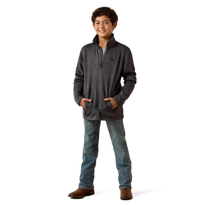 Ariat Boys Grey 1/4 Zip Sweater