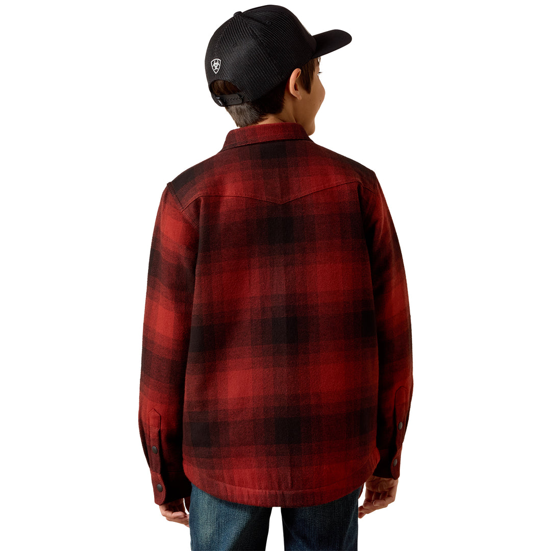 Ariat Boys Red Buffalo Plaid Retro Shirt Jacket