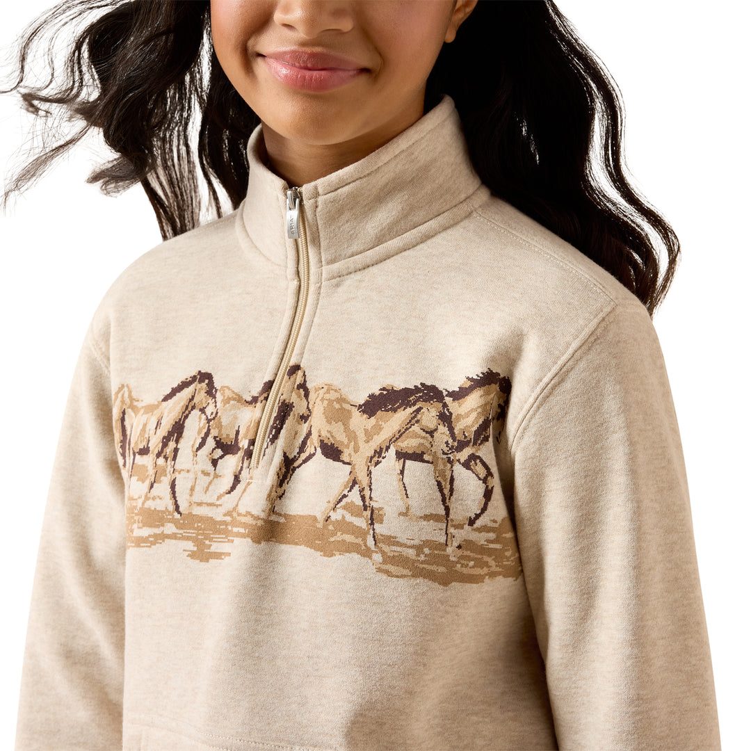 Ariat Girls Running Wild 1/4 Zip Sweatshirt