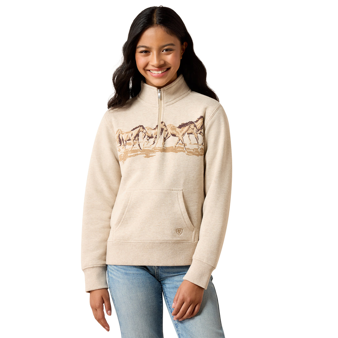 Ariat Girls Running Wild 1/4 Zip Sweatshirt