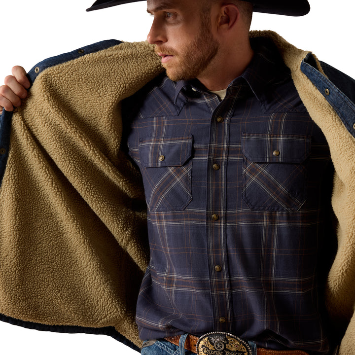 Ariat Mens Sherpa Lined Denim Shirt Jacket
