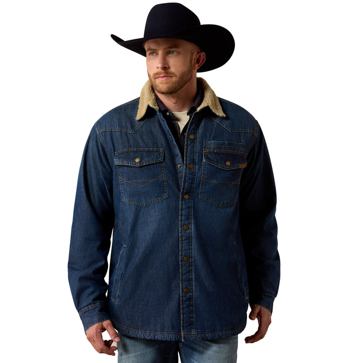 Ariat Mens Sherpa Lined Denim Shirt Jacket
