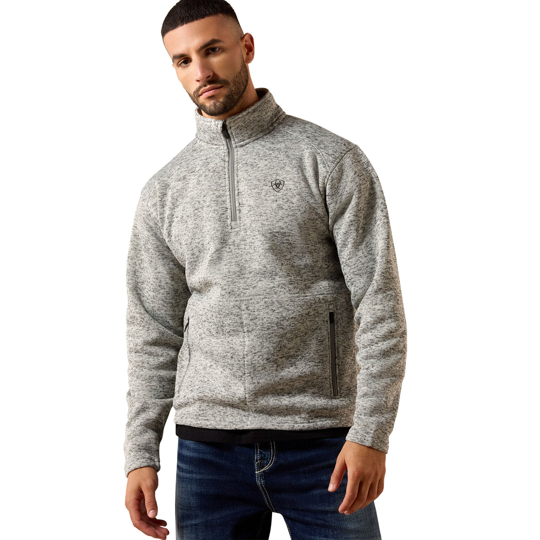 Ariat Mens Grey Caldwell 1/4 Zip Sweater