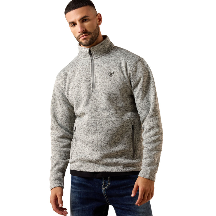 Ariat Mens Grey Caldwell 1/4 Zip Sweater