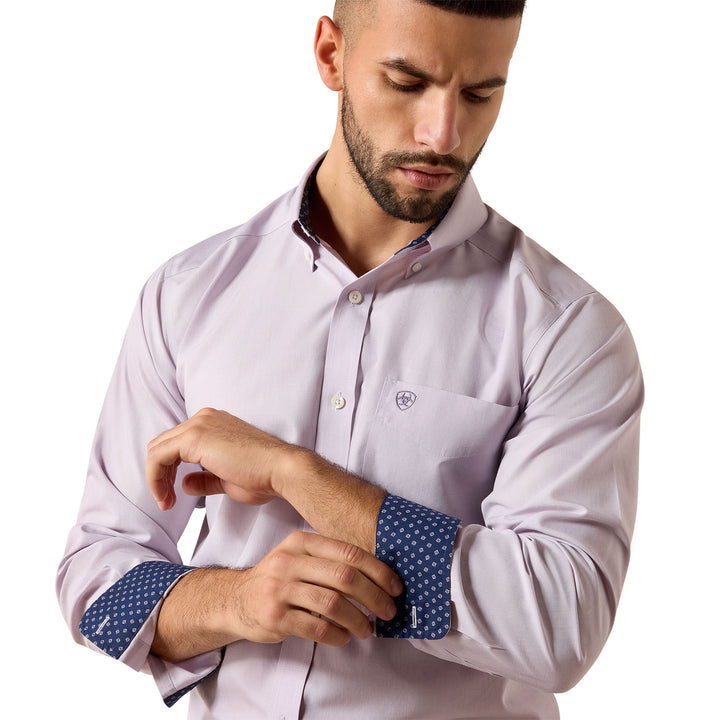 Ariat Mens Solid Purple Classic Fit Long Sleeve Shirt