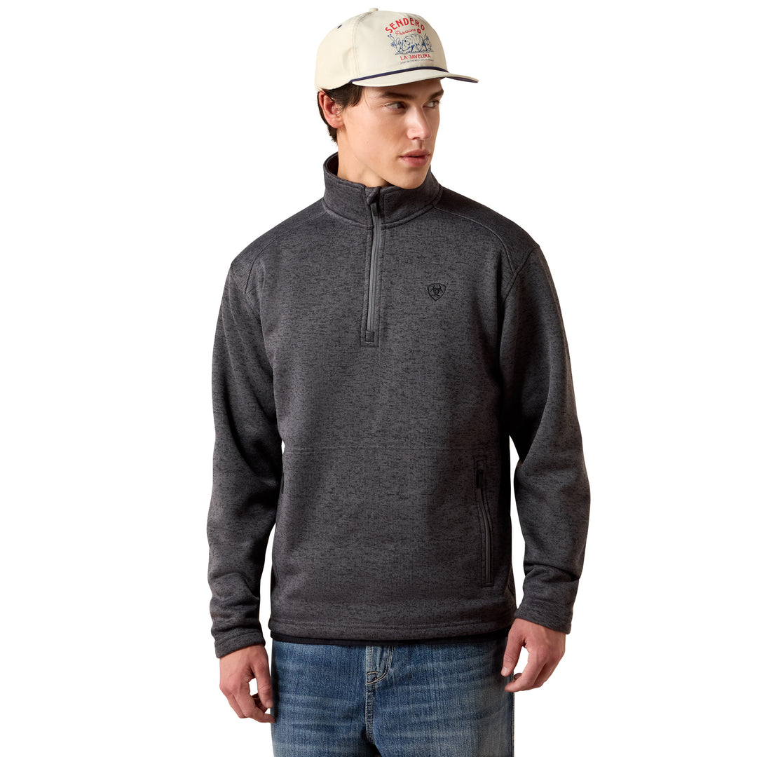 Ariat Mens Dark Grey Caldwell 1/4 Zip Sweater