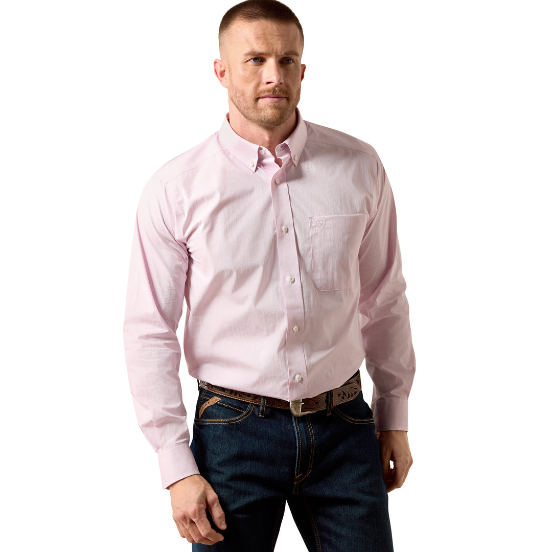 Ariat Mens Pink Classic Fit Long Sleeve Shirt