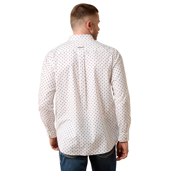 Ariat Mens White Campbell Classic Fit Long Sleeve Shirt